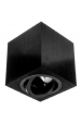 Obrázok pre Stropné bodové prisadené svietidlo PIAZZA hranaté ( brúsené striebro - čierne )