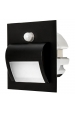 Obrázok pre Schodové svietidlo štvorcové BERYL - čierne , 1,5W , 12V , studená s PIR senzorom