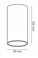 Obrázok pre Stropné bodové prisadené svietidlo TUBO valcové (Čierna)
