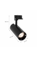 Obrázok pre LED svietidlo 3-fázové pre koľajnicové systémy ANDROMEDA čierne, 25W/3200lm , Teplá biela